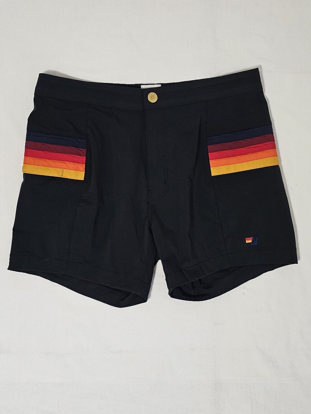 Aviator Nation Made in California Men's Horizontal 5 Sripe Flex Shorts Size 31